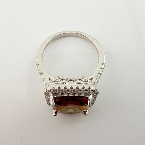 Elegant Emerald Cut Lab Created Sultanite Ring - Beautiful Detailing!  Size 7 - Picture 11 of 16